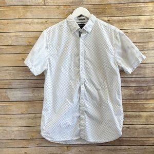 Men's White Polka Dot Short Sleeve Shirt